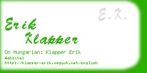 erik klapper business card